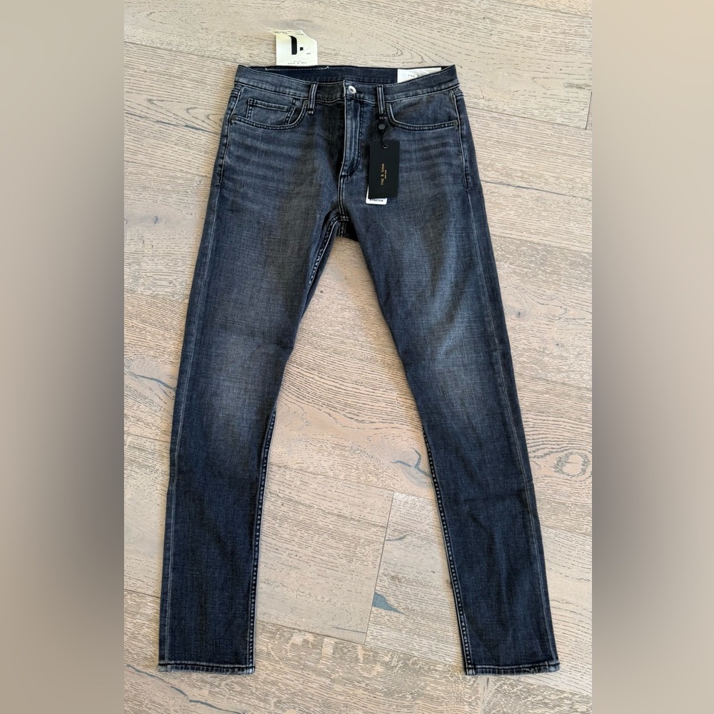 rag & bone Men's Skinny Jeans in Dark Grey Wash